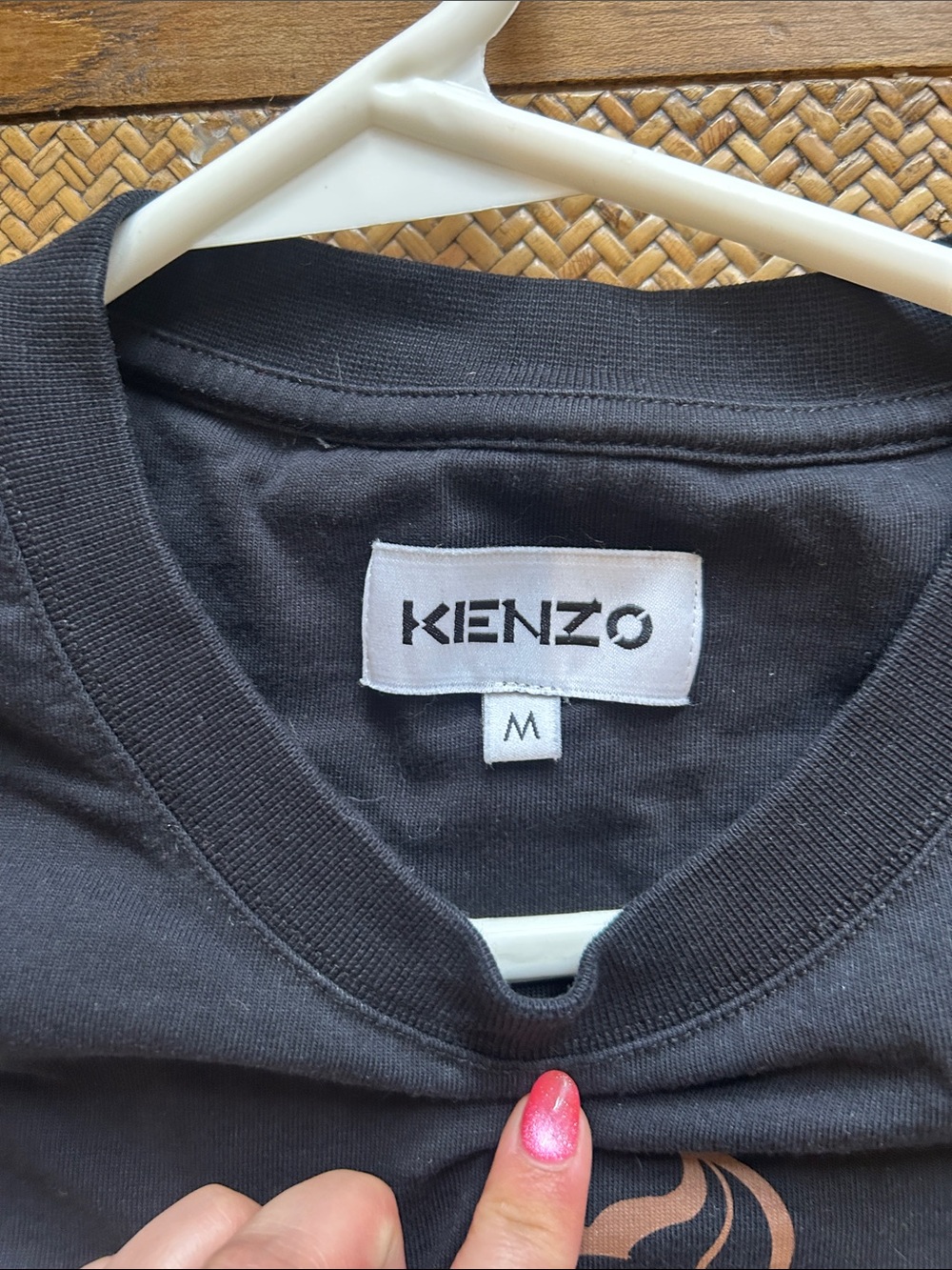 Kenzo Black Tee with Brown Stylized Tiger Graphic - Picture 2 of 3